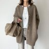 Coffee Long Sleeve Button Front Cardigan