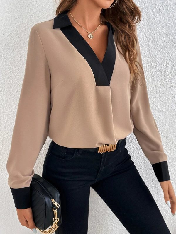 Special Black Trim Color Block Top