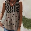 Brown Print Sleeveless Cami