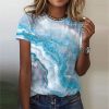 Ocean Dream Blue Marble Print Top