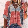 Boho Chic Colorful Prairie Half Sleeve Top