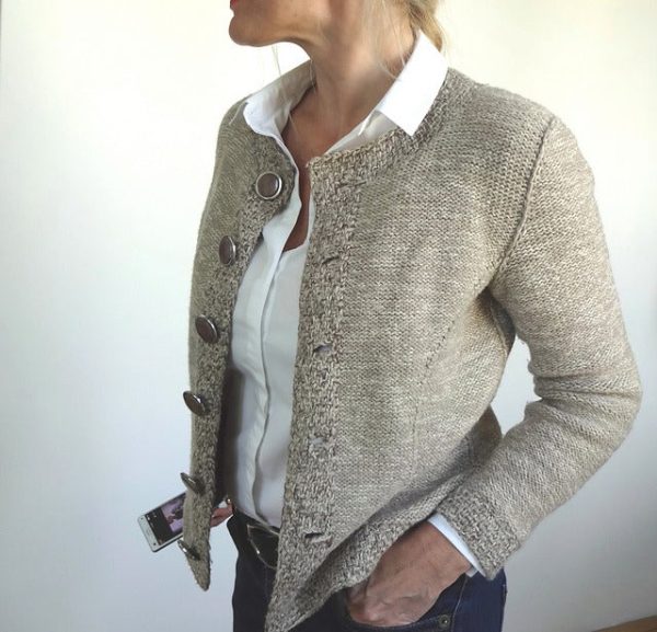 Khaki Long Sleeve Button Front Cardigan