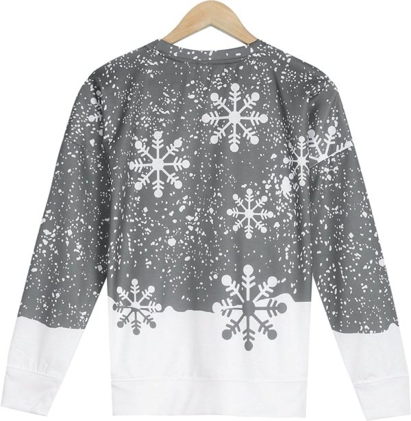 Cute Round Neck Snowman Print Top