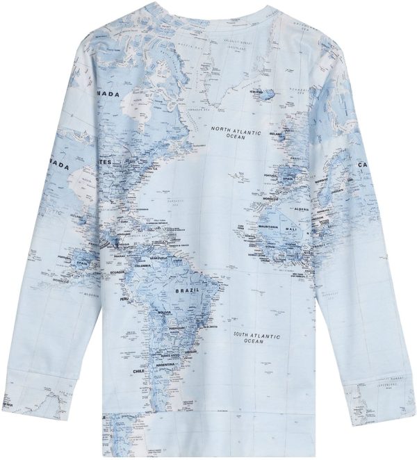 Comfy Map Print Long Sleeve Top