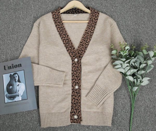 Glam Leopard Knitted Cardigan