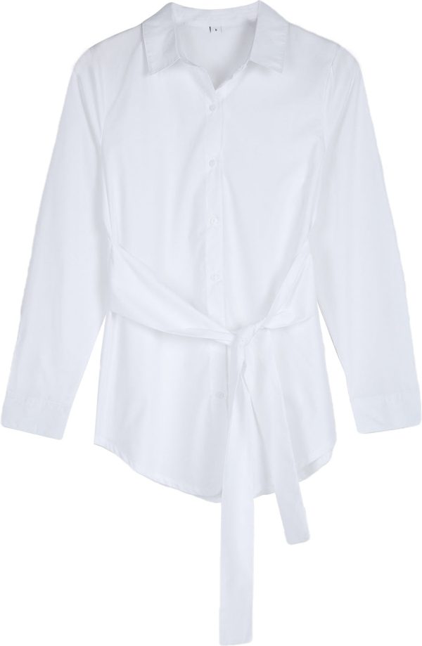 Groovy Long Sleeve White Plain Shirt