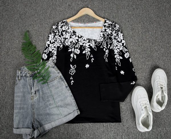 Contemporary Flowers Asymmetrical Top