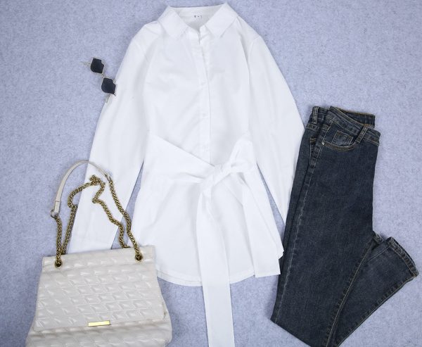 Groovy Long Sleeve White Plain Shirt