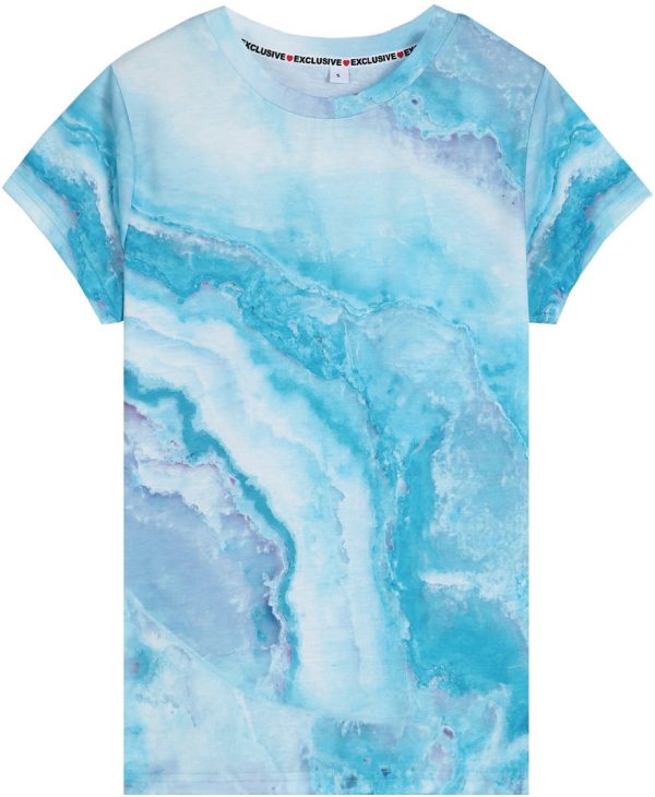 Ocean Dream Blue Marble Print Top