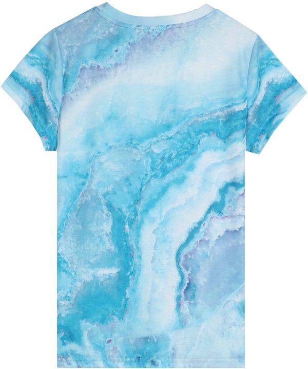 Ocean Dream Blue Marble Print Top