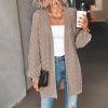 Khaki Plain Long Sleeve Cardigan