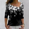 Contemporary Flowers Asymmetrical Top