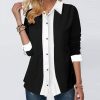 Classy Collared Color Block Print Top