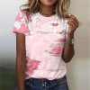 Around the World Map Print Pink Shirt