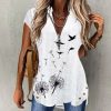 Temperament Cap Sleeve Print Top