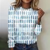 Abstract Watercolor Blue Long Sleeve Top