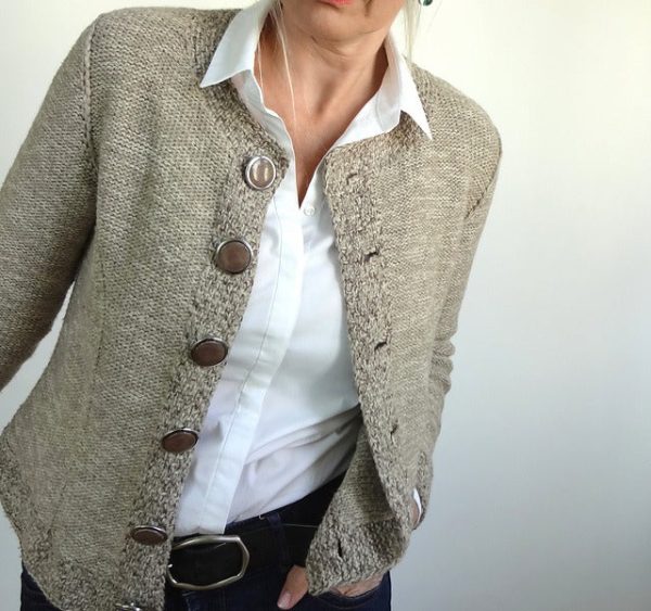 Khaki Long Sleeve Button Front Cardigan