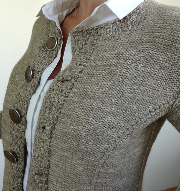 Khaki Long Sleeve Button Front Cardigan