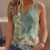 Watercolor Flower Sleeveless Tank Top