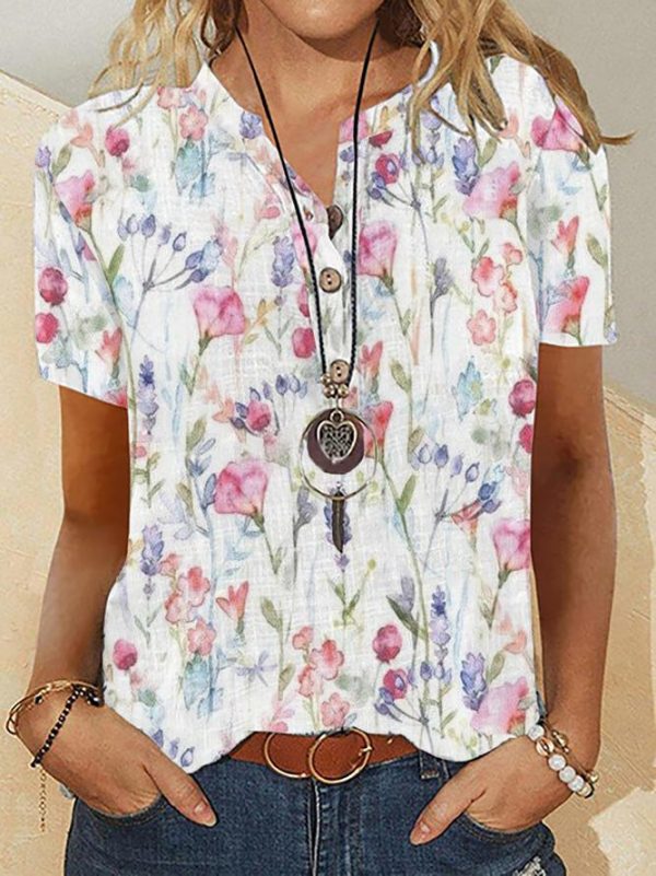 Youthful Print Short Sleeve Top