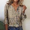 Groovy 3/4 Sleeve Print Top