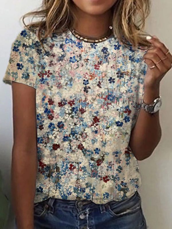 Attractive Print Short Sleeve Top