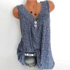 Blue V-Neck Tank Top